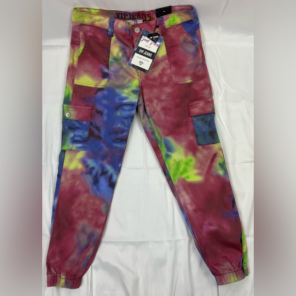 V.I.P tie dye patterned cargo pants